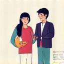 Icon representing a mentor figure guiding a student with code