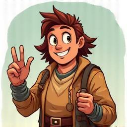 Illustration of a friendly support character or non-player character (NPC) with a helpful expression